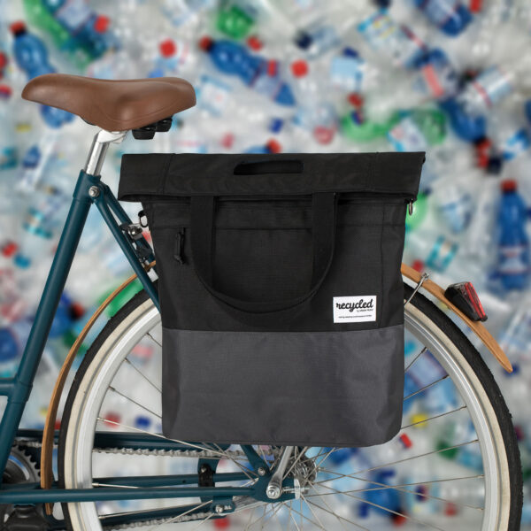 URBAN PROOF Gerecyclede Fietstas Shopper 20L - Zwart - Afbeelding 3